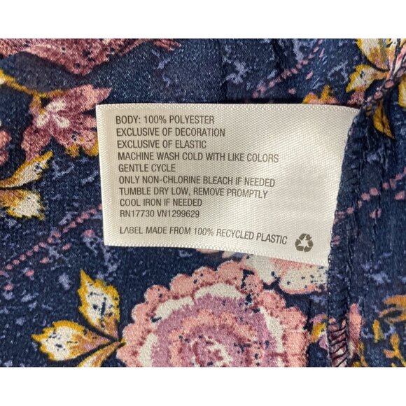 Knox Rose Floral Peasant Blouse With Ruffle Sleeves & Lace Hem Womens Size L - Picture 8 of 8